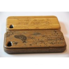 Engrave Grass Style Wood Mobile Cover